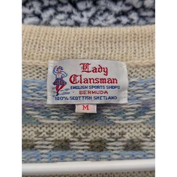 VTG Lady Clansman Cardigan Womens M Floral Grandma Cottagecore Scottish Wool - Picture 10 of 10